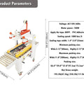 Intsumai Auto Tape Case Sealer Box Carton Packing Machine with adjustable width 3.15 to 11.8 inches and heavy duty design.