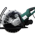 14 Inch Electric Concrete Saw With 15 Amp Motor And Wet Dry Setup equipped with sharp diamond blade for cutting granite and porcelain.