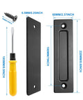 Matte Black Sliding Barn Door Handle Eight Point Six Inch Flush Pull Heavy Duty With Screwdriver And Screws For Cabinets Closets Drawers And Gates Easy Flush Design For Doors One And Quarter Inch Thick With Seven Inch Hole Distance 180mm