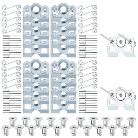 Heavy Duty 1/4 Turn Quick Release Dzus Fasteners Steel Slot Head Buttons Popped With Zinc Plated Springs And Dimpled Tabs complete kit with buttons, springs, and rivets.