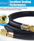 Boltigen 1/2 in ID vacuum refrigerant hose, black with brass 3/8–1/4 flare fittings, 6 ft long.
