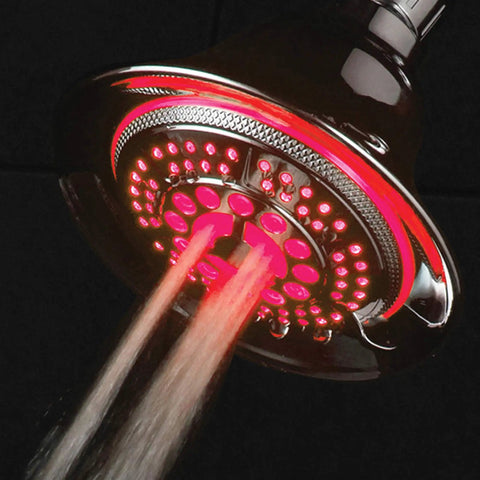Two In One Shower System With LED Shower Head And Hands Free Option, 10 Settings On A Dope Luxury Spa Setup, spray view