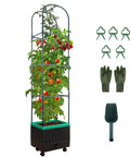 Raised Garden Bed With Self Watering Planter Box And Trellis For Climbing Plants Indoor Outdoor Yard Greenhouse Use