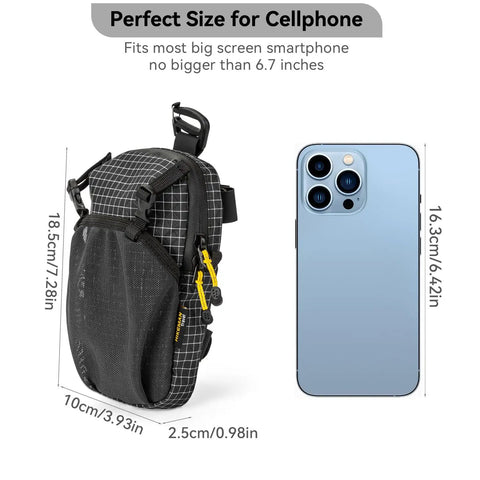 Backpack Strap Phone Pouch Ultra Lightweight Waterproof Phone Pocket Clips To Your Shoulder Strap For Hiking Travel And Cycling