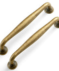 Antique Brass Cabinet Pulls Set Of Twelve Vintage Zinc Alloy Drawer Handles For Kitchen And Dressers Farmhouse Heavy Duty Cupboard Hardware 5 Inch Length Old School Vibe