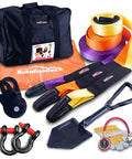 11 Piece Offroad Recovery Kit For Jeep Truck SUV With Snatch Straps Winch Extension D Shackles Shovel Tire Deflator Gloves