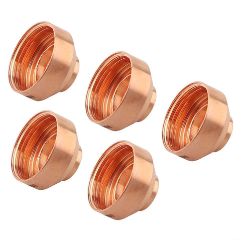 Five fine shields 220931 for Hypertherm PMX plasma cutter, high-grade brass, replacement parts for clean cuts.