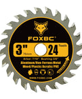 3 Inch Carbide Circular Saw Blades 24T For Wood Plastic PVC Acrylic Aluminum With Seven Sixteenth Inch Arbor And Three Eighths Inch Bushing