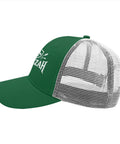 Green Adjustable Trucker Hat For Men, Dope Breathable Cotton Cap With Six Air Holes, Low Profile Everyday Cap For Running And Outdoors