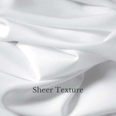 Close-up of white fabric texture for White Privacy Curtains Four Panels Light Filtering Rod Pocket Top Window Drapes 42 Inch Wide By 63 Inch Long Each Non See Through Opaque for Kitchen Bathroom Living Room Decor.