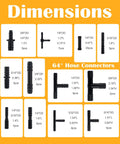 Diagram showing 64 connectors for Six Piece Silicone Vacuum Hose Kit For Automotive Use with various sizes and types.