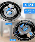 Stovetop Drip Pans Kit Replacement For Electric Ranges Includes One Large Eight Inch Pan And Three Small Six Inch Pans W10290353 W10290350 Direct Fit For A Wide Range Of Major Brands And A No Brainer Install By Appliancemates showing 8 in pan with dimensions.