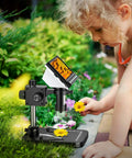 4.3 Inch IPS Digital Microscope 1000X With Built In Lights For Coin Collectors And DIY Lab Projects Crystal Clear Images On A Bright Screen Easy USB Viewing, child examining flower