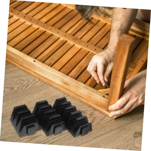 12 Piece Modular Wrench Rack Organizer Tray for space-saving plastic tool storage in garage, showing black durable trays on floor