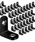 Matte Black Anti Rust L Shaped Metal Bracket With 2 Holes Built To Last For Heavy Duty Shelves And Furniture Supports in a set of 18.