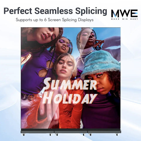 Hella Crisp 80 Inch Led Digital Signage Display Ready To Roll With Foldable Seamless Stitch Panels And Sleek P1.86 Gob Screen Module showcasing vibrant splicing design.