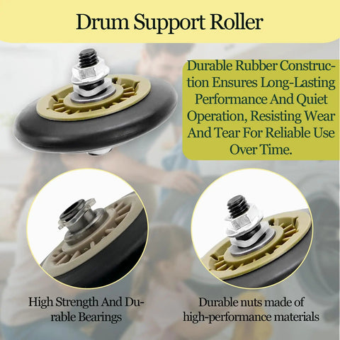 Close-up of drum support roller from Dryer Repair Kit For Electrolux And Frigidaire That Fits EFME617STT0 EIMGD55IIW2