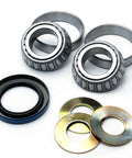 Front Fork Caster Bearing Kit With Upgraded Oil Seal And Spring Washers For Rebuilding Two Forks Includes Tapered Roller Bearings Lower Seal And Spring Tension Washers Fits Front Runner Navigator Phazer Turf Ranger Turf Tracer X Vantage, tapered bearings and washers