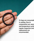 Hand holding an O-ring from the Workhorse Nitrile Rubber O Ring Assortment Kit 1030 Pieces In 31 Sizes For Oil And Hydraulic Fluid Sealing