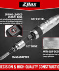 One Half Inch Hand Impact Driver Set For Loosening Stripped Screws And Rusted Bolts Fifteen Piece Reversible CR V Steel Bit Kit