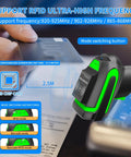 Long Range UHF RFID Barcode Scanner With 2D 1D And QR Reading showing RFID mode and frequency support
