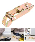 Drop Down Chest Freezer Hinge Replacement With Durable Metal Spring for Smooth Door Operation, showing installed and individual hinge views