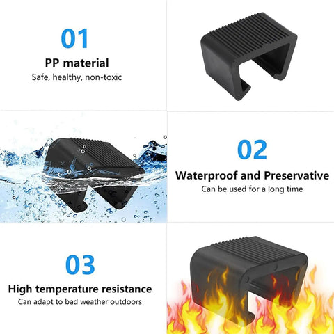 Outdoor Furniture Clips Set ABS Sofa Fastener Clamps For Garden Sectional Couches And Chairs Easy Tool Free Install Prevents Movement Durable Weather Resistant Connection For Stable All Day Use image showing waterproof and heat-resistant clip.