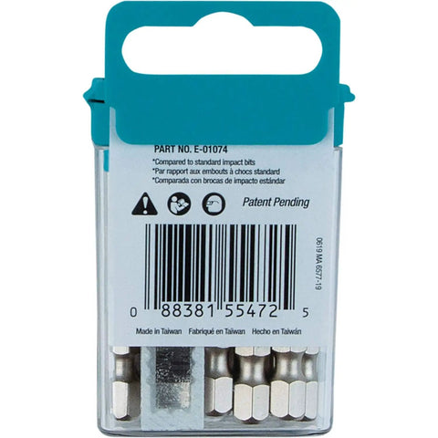 Back view of Impact XPS T25 Torx 2 Inch Power Bit Set, 15 Pack, with case barcode and manufacturing details visible.