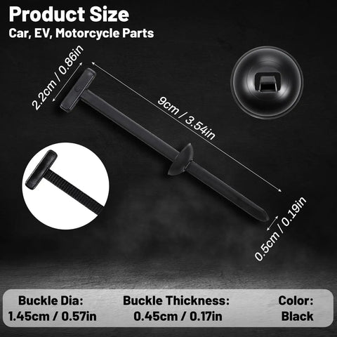 Heavy Duty Nylon Cable Tie Buckle Kit With Flush Cutter Double Sided Self Lock 100 Pcs dimensions and sizes shown