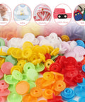 Colorful Snap Fastener Kit With Pliers 460 Pieces Of T5 Resin Plastic Buttons 24 Color Options No Sew DIY Sewing Fasteners