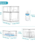 Clear Acrylic Stackable Storage Drawers 4 Pack Sleek Kitchen Cabinet Organizers featuring two sizes for versatile pantry storage.