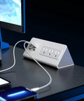Edge Mount Power Strip With USB-C Ports And 4 Fast-Charging USB Ports, Desk Clamp Surge Protector, 3 AC Outlets on desk