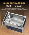 3L Ultrasonic Cleaner With One-Touch Operation, Built-In Heating, SUS304 stainless steel tank, top view on wooden surface.