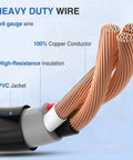 Heavy Duty 50 Amp EV Charger Adapter Cord From 6-50P Welder Outlet To 6-50R 250V Copper Wire 10 Gauge