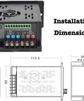 750W VFD Variable Frequency Drive 110-220V input with installation dimensions and wiring panel for industrial projects.