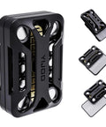 Premium Zinc Alloy Magnetic Fidget Slider Featuring Hollow Cyberpunk Design And Buttery Smooth Sliding Action For Top Tier Stress Relief And Solid EDC Pocket Comfort, black finish with tuning fork acoustics.