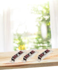 Heavy Duty Stainless Steel Double Roller Track Pulleys And Silent Glide Sash Wheels For Sliding Doors Barn Closets on wooden surface