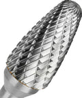 Quarter Inch Carbide Burr Set With Tree Shape Head For Die Grinder Bits showing detailed cutting surface texture.