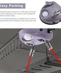 Park Smooth In Any Spot With Dual Motion Activated Laser Guides Adjustable 360 Degree Universal Car Parking Sensor and Stop Indicator With AC Adapter For Zero Curb Rash Daily — overhead view of sensor with dual laser guides projected.