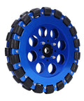 ZAWELIYO 8in Omni Wheel with blue aluminium alloy hub and black roller tyres