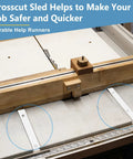 Crosscut Sled For Table Saw With Premium UHMWPE Plastic, Pre Drilled Holes And Included Screws, Fits U Tracks And Miter Slots
