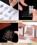 Using Six Clear Acrylic Stamp Blocks Set With Grid Lines For Easy Stamping Crafting And Scrapbooking Versatile Assorted Sizes