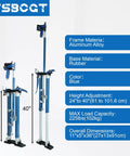 Adjustable 24 To 40 Inch Aluminum Drywall Stilts For Painting, Taping, Or Cleaning - Pro Grade Lightweight Stilts With Rubber Base, Supports Up To 225 Lbs, Blue