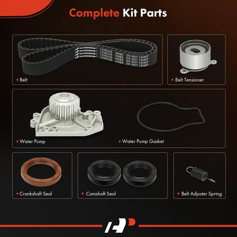 Engine Timing Belt Kit With Water Pump Tensioner And Seals For Honda CRV 1997 2001 And Acura Integra 1996 2001 parts layout