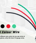 Non Metallic Liquid Tight Conduit Whip Kit 6Ft Coded Cable 8Awg 3Conductor Copper Wire with black, red, green wires visible.