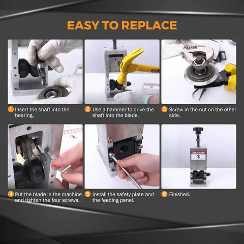 Installation guide for Badass Replacement Blade For Copper Wire Stripping Machine Featuring Built In Bearing Hella Tough High Carbon Steel.