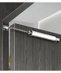 35kg Adjustable Aluminum Alloy Automatic Door Closer With Smooth Close Gas Spring, Adjustable Closing Speed, 100 Degree Position Stop mounted on door