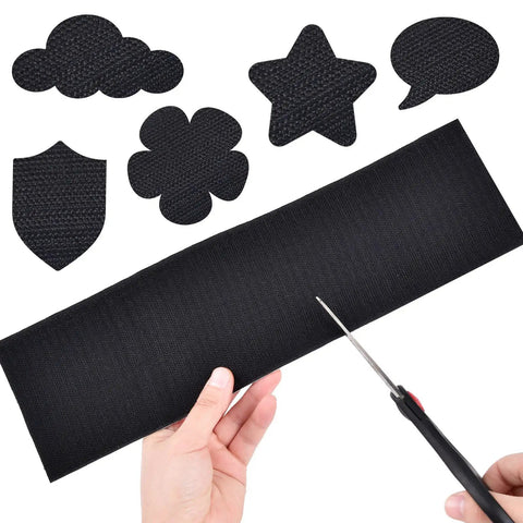 Cutting Heavy Duty Hook And Loop Tape With Adhesive 4 Inch By 18 Feet Black Nylon Strips For Couches And Rugs Keeps Cushions From Sliding