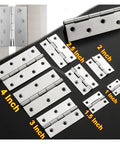 Stainless Steel Universal Door Hinges 1 To 4 Inch Set For Doors Cabinets Drawers And Furniture, Rust Resistant And Durable