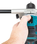 Hand gripping 18V LXT Brushless Cordless Hammer Drill Driver One Half Inch Chuck, Variable Speed, Tool Only, Renewed, showing controls.
